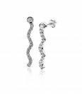 Zinzi silberne Ohrstecker 22mm golvundd 'waves'  weiß  ZIO2014