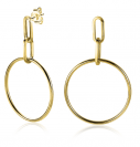 ZINZI silberne Ohrhänger 14K gelb vergoldet 45mm runde Kreis 28mm ZIO2163G
