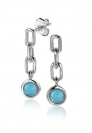 ZINZI silberne Ohrringe 20mm paperclip Glieder türkis blau ZIO2173