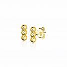 ZINZI silberne Ohrstecker 14K gelbvergoldet drei Kugeln 6mm ZIO2230G