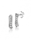 ZINZI silberne Ohrstecker Stab 12mm ovale Form besetzt mit weißen Zirkonia ZIO2270