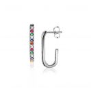 ZINZI zlv. oorstekers multicolor rechthoek 20x2.5mm