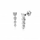 ZINZI zlv. oorstekers met 4 zirconia's aflopend