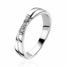 ZINZI silberner Ring überkreuz weiß ZIR2039