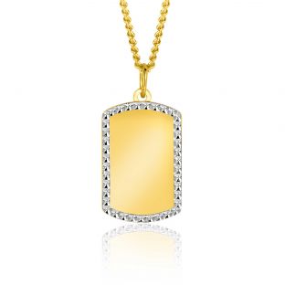 ZINZI GOLD hanger rechthoek gediam. randje 26mm