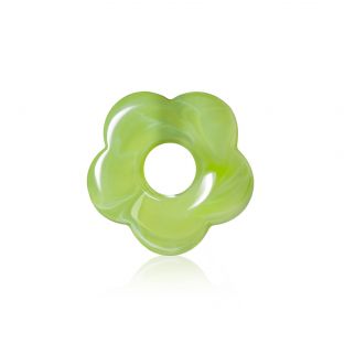 ZINZI hanger bloem 26mm lichtgroen kunststof GRATIS