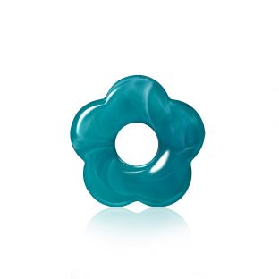 ZINZI hanger bloem 26mm turquoise kunststof GRATIS