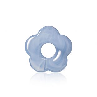 ZINZI hanger bloem 26mm lichtblauw kunststof GRATIS