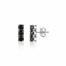ZINZI silberne Ohrstecker 8mm Stab Chaton-Set schwarz ZIO2127Z