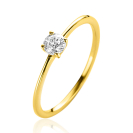 ZINZI Gold ring met zirc. in vierpoot chaton mt.54