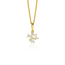 13mm ZINZI Gold 14kt goldener Fantasie-Anhänger mit rechteckigen und runden Zirkonias ZGH511 (ohne Kette)