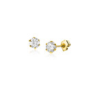 ZINZI GOLD oorknopjes zirconia in chaton 4mm