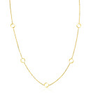 ZINZI GOLD collier met 5 open rondjes 43/45cm