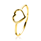ZINZI Gold ring met open hartvorm mt. 58