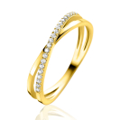 ZINZI GOLD ring cross-over zirconia's mt. 58