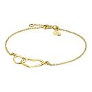 ZINZI 14 Karat Gold Jasseron Armband offenes Herz 18-20cm ZGA114