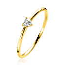 ZINZI Gold ring met zirconia in hartvorm mt. 52