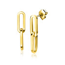 ZINZI GOLD oorstekers 2x paperclip schakel 19mm