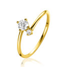 ZINZI Gold ring slagmodel met zirconia's mt. 58