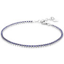 ZINZI zlv. tennisarmband met blauwe zirc.2.1mm