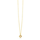 ZINZI zlv. collier gg.verg. met champ.klaver hanger