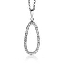 ZINZI silberner Anhänger 33mm ovale Form mit weißen Zirkonias ZIH2038
