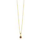 ZINZI zlv. gg.verg.collier hanger vierkant bruin zirc.