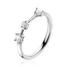 ZINZI silberner Ring rund Viereck Dreieck weiß ZIR2043