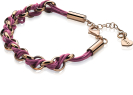 ZINZI silbernes Jasseron-Armband rosé vergoldet rosa lila kurz 18,5-21cm ZIA1035RP