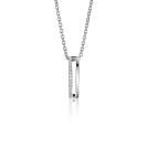 ZINZI zlv. hanger 2 banen waarvan 1 zirconia's