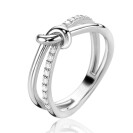 ZINZI zlv. ring met knop en zirconia's mt.62