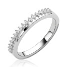 ZINZI zlv. ring half glad half zirconia's mt.62