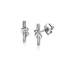 13mm ZINZI Silber Ohrstecker mit Stab und glänzendem Knoten ZIO2613