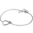 ZINZI silbernes Armband Herz Kugel  weiß ZIA1755