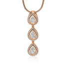 ZINZI silberner Anhänger rosé vergoldet Tropfen weiß ZIH1752R