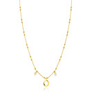 ZINZI zlv. collier gg.verg. met parel en ovale hangers