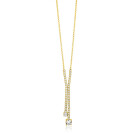 ZINZI zlv. Y-collier gg.verg. met zirconia's