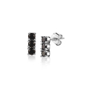 ZINZI silberne Ohrstecker 8mm Stab Chaton-Set schwarz ZIO2127Z