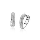 ZINZI zlv. oorringen golfvorm zirc. pave gezet 17x4