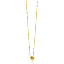 ZINZI zlv. collier gg.verg. roos hangertje en zirconia