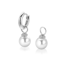 ZINZI zlv. oorbedels kapje zirc.met parel 8mm