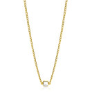 ZINZI zlv. collier gg.verg. grmt. met vk zirconia