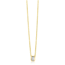 ZINZI zlv. collier gg.ver. hanger rechthoek zirconia