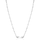 ZINZI Silberkette mit glänzender rechteckiger Platte zum Gravieren von 42-45 cm ZIC2530