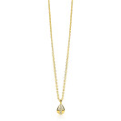 ZINZI zlv. collier gg.verg.druppel met pave zirc.