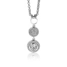 ZINZI silberner Anhänger 26mm runde Formen weiße Zirkonias ZIH1973