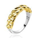 ZINZI silberner Ring 14K gelb vergoldet Gourmet Kette 5,5mm breit ZIR2225