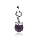 Zinzi silberner Anhänger Perle violett 12mm ZIH1062P
