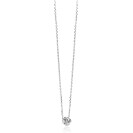 ZINZI zlv. collier met roos hangertje en zirconia