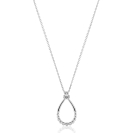 ZINZI zlv. collier ovale open hanger bolletjes en zirc.